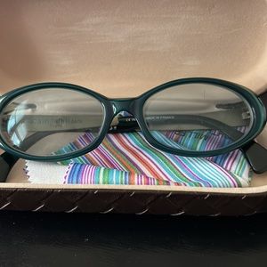 Alain Mikli Paris “Titans” titanium turquoise and gold/bronze accents. GUC